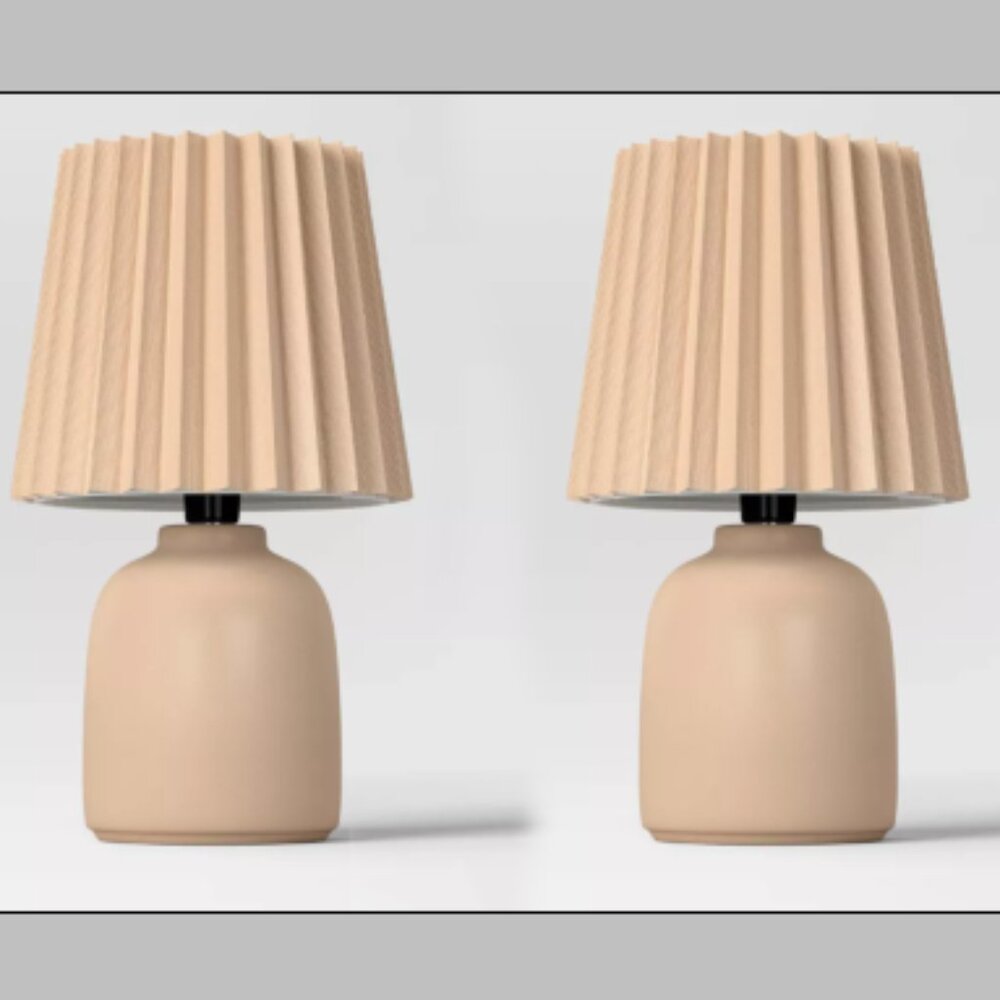 Room Essentials 2 Piece Mini Ceramic Lamp Set